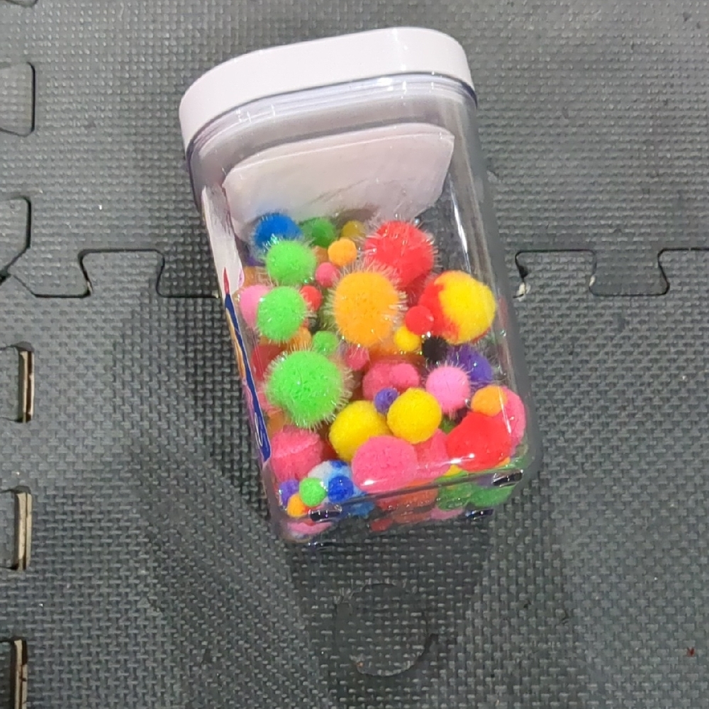 Colorful Pom Pom Craft Jar
